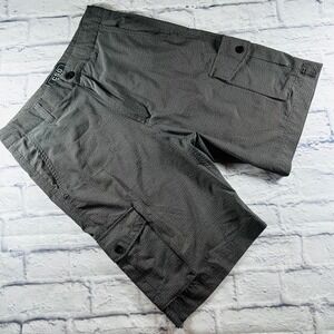 CSG Champs Sports Gear Mens Grey Textured Cargo Shorts Size 32 Casual Utility